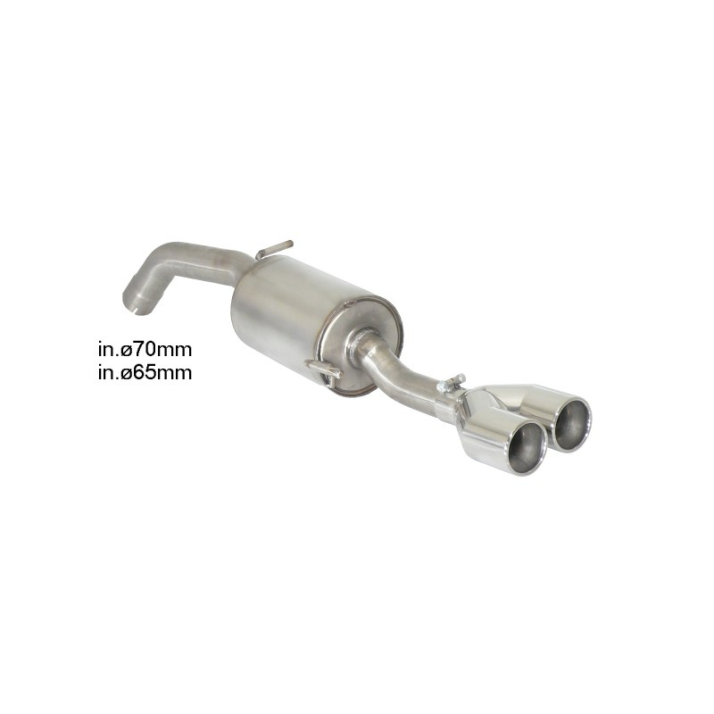 Silencieux d'échappement arrière en inox Peugeot RCZ 1.6 Turbo (147kW/200CV) 2010 - 2015