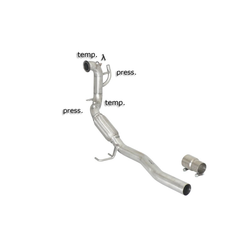 Tube remplacement catalyseur + tube remplacement FAP en inox VOLKSWAGEN GOLF V 2.0TDI DPF (103KW) 12/2004 - 10/2008 