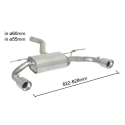 Silencieux d'échappement arrière duplex en inox BMW Série 3 F30(SEDAN) 318D - 318D XDRIVE (105KW) 02/2012 - 2015