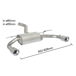 Silencieux d'échappement arrière duplex en inox BMW Série 3 F30(SEDAN) 318D - 318D XDRIVE (105KW) 02/2012 - 2015