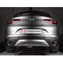 Sortie d'échappement ronde oblique en inox Alfa Romeo Stelvio 2.2 Turbo Diesel Q4 (132kW) 2017 - 2018