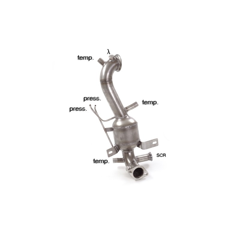 Catalyseur + Tube suppression FAP en inox Fiat Doblò (typ 263) 1.6MJT (88kW) 2015 - 2018