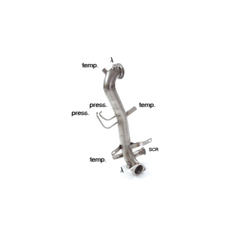 Tube suppression catalyseur + FAP en inox Fiat Doblò (typ 263) 1.6MJT (88kW) 2015 - 2018